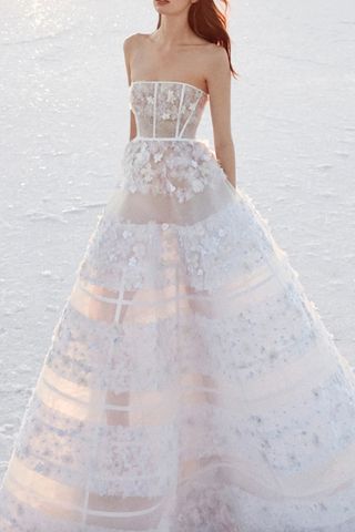 Alex Perry Bride + Harper Sheer Embellished Gown