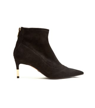 Balmain + Point-Toe Suede Ankle Boots