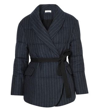 Isabel Marant Étoile + Jaron Quilted Pinstriped Linen Jacket