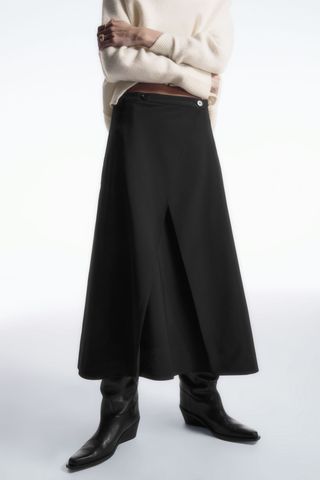 COS + Tailored Wool Midi Wrap Skirt
