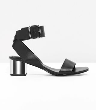 & Other Stories + Mirrored Heel Leather Sandals