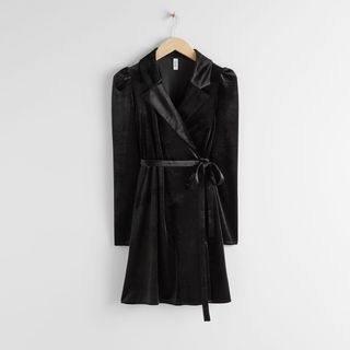 & Other Stories + Velvet Mini Wrap Dress