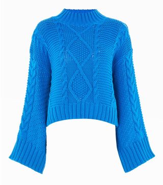 Topshop + Cable Knit Roll Neck Jumper