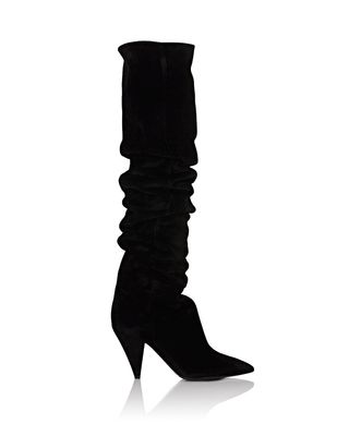 Saint Laurent + Era Suede Over-The-Knee Boots