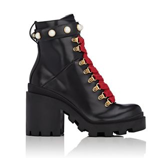 Gucci + Trip Leather Ankle Boots