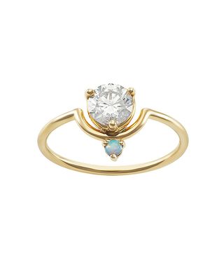 Wwake + Large Nestled Diamond and Opal Ring