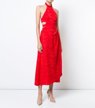 Rosie Assoulin + Jacquard Halter Dress