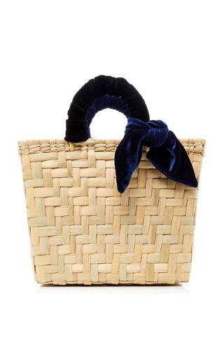 Donni Charm + M'O Exclusive Donni Straw and Velvet Basket Bag