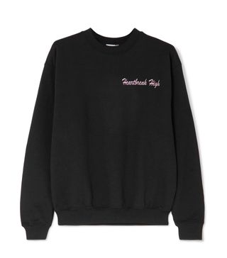 Double Trouble Gang + Heartbreak High Embroidered Cotton-Blend Jersey Sweatshirt