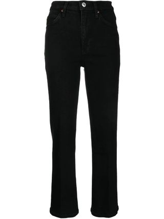 RE/DONE + Cropped Straight-Leg Jeans
