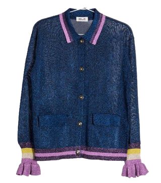 Baum und Pferdgarten + Lurex Metallic Purple Frill Cuff Cardigan