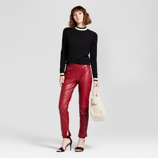 Who What Wear + Faux Leather Skinny Pants