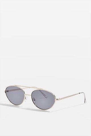 Topshop + Browbar Oval Sunglasses