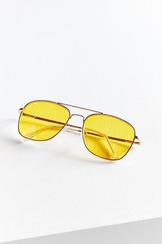 Urban Outfitters + Far Out Translucent Metal Aviator Sunglasses