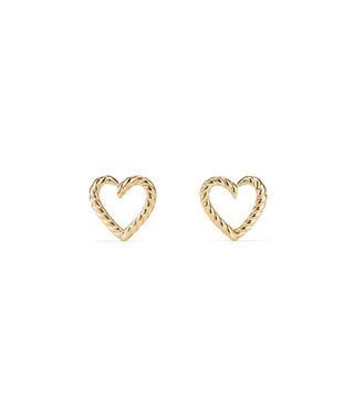 David Yurman + Cable Heart Earring in 18K Gold
