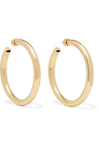 Jennifer Fisher + Samira 2 Inch Gold-Plated Hoop Earrings