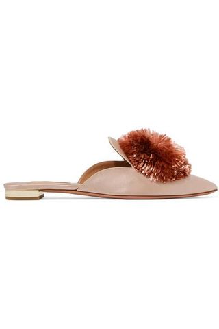 Aquazzura + Powder Puff Satin Slippers