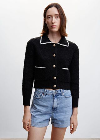 Mango + Contrast Trims Cardigan