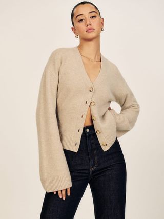 Reformation + Novara Regenerative Wool Cardigan