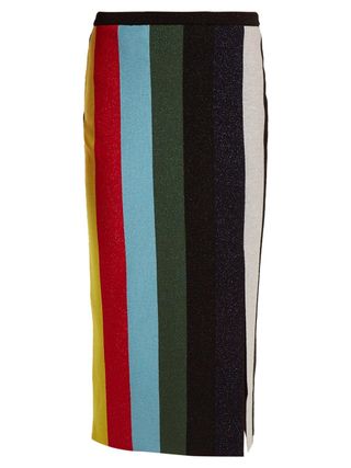 Diane von Furstenberg + Striped Stretch-Knit Pencil Skirt