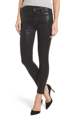 Agolde + Sophie Coated High Waist Crop Skinny Jeans