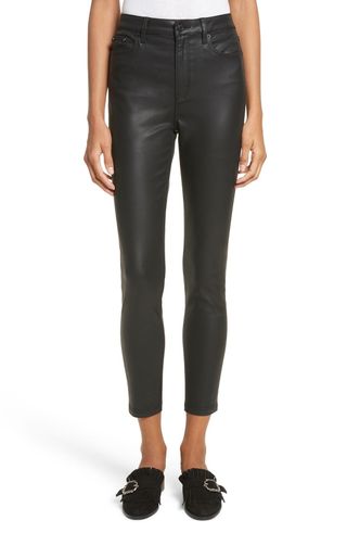 The Kooples + Coated Stretch Ankle Skinny Jeans