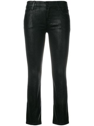 J Brand + Coated Cropped Jeans