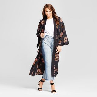 Who What Wear + Plus Size Silky Robe Coat