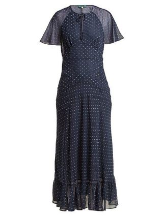 AlexaChung + Polka Dot Print Crepe Dress