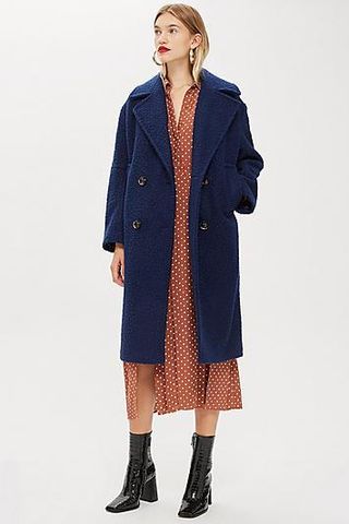 Topshop + Boucle Button Front Coat