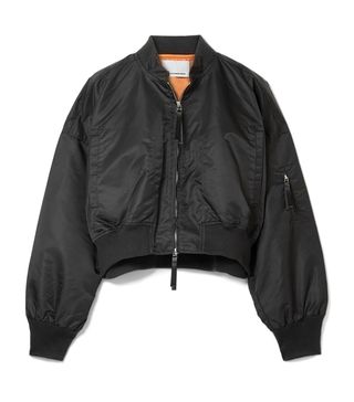 T by Alexander Wang + Cropped Shell Bomber Jacket