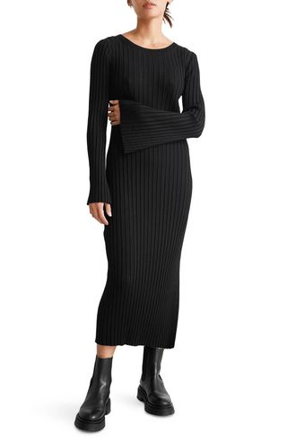 & Other Stories + Long Sleeve Pleated Dress