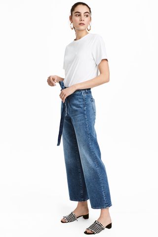 H&M + Wide High Waist Jeans