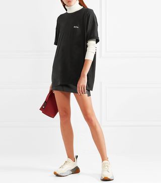 We11done + Oversized Printed Stretch Modal-Blend T-Shirt