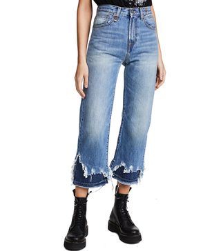 R13 + High Rise Camile Double Shredded Jeans