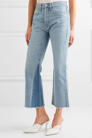 RE/DONE + Originals Cropped High-Rise Flared Jeans