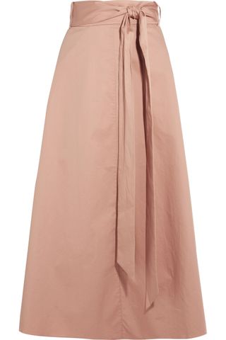 Tibi + Cotton-Poplin Wrap Skirt