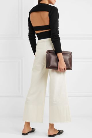 Victor Glemaud + Cropped Open-Back Cotton and Cashmere-Blend Sweater