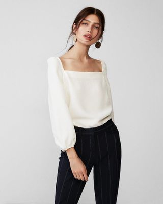Express + Square Neck Puff Sleeve Blouse