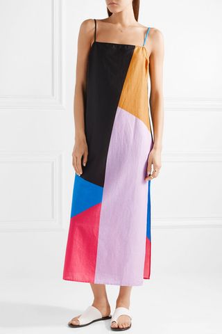 Mara Hoffman + Sena Colorblock Organic Cotton-Voile Maxi Dress