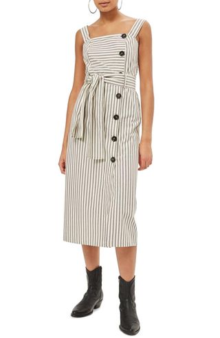 Topshop + Stripe Midi Dress