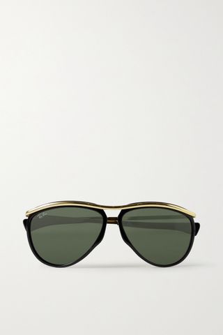 Ray-Ban + Olympian Aviator Acetate and Gold-Tone Sunglasses