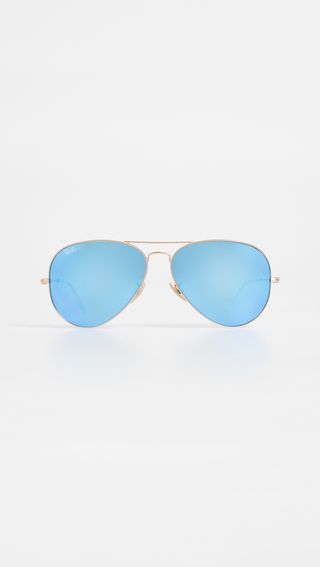 Ray-Ban + Oversized Classic Aviator Mirrored Sunglasses