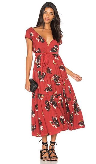 Free People + All I Got Printed Maxi Dress in Red