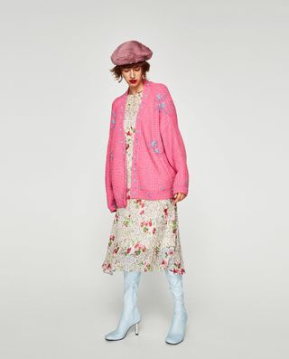 Zara + Cardigan With Jewel Appliqués