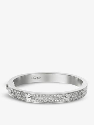 Cartier + Love 18ct white-gold and 204 diamond pavé bracelet