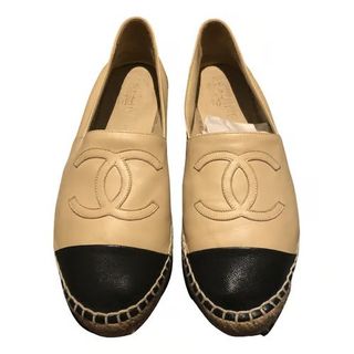 Preloved Chanel + Leather Espadrilles