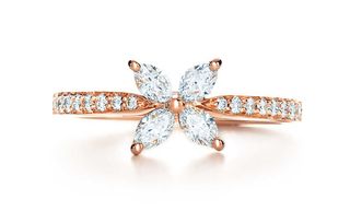 Tiffany Victoria + Ring in 18K Rose Gold with Diamonds