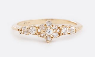 Ruta Reifen + Floral Gold Ring with White Sapphires