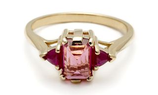 Anna Sheffield + Bea Cocktail Ring in Pink Tourmaline & Ruby